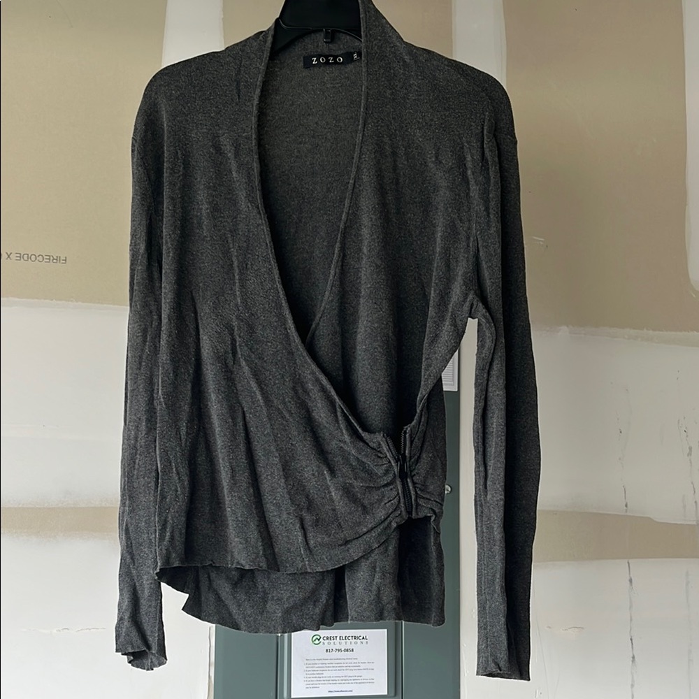 Zozo Gray Wrap Cardigan
